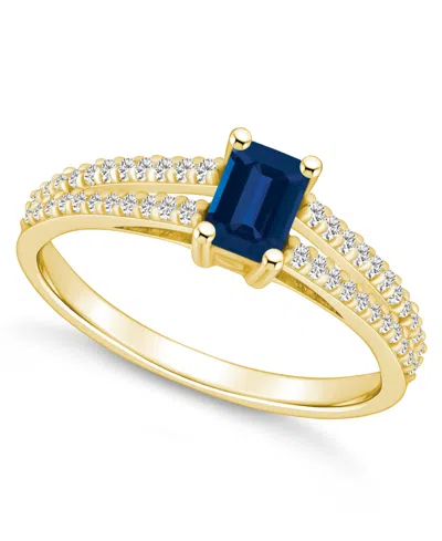 Macy's Sapphire (3/4 Ct. T.w.) And Diamond (1/5 Ct. T.w.) Ring In Gold