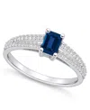 Macy's Sapphire (3/4 Ct. T.w.) And Diamond (1/5 Ct. T.w.) Ring In White Gold