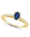 Macy's Sapphire (5/8 Ct. T.w.) And Diamond (1/6 Ct. T.w.) Ring In Gold