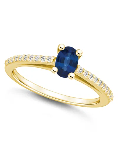 Macy's Sapphire (5/8 Ct. T.w.) And Diamond (1/6 Ct. T.w.) Ring In Gold