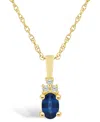 Macy's Sapphire (3/4 Ct. T.w.) And Diamond Accent Pendant Necklace In Gold