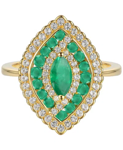 Macy's Sapphire (7/8 Ct. T.w.) & Diamond (1/3 Ct. T.w.) Ring In 14k White Gold (also Available In Ruby & Em In Green