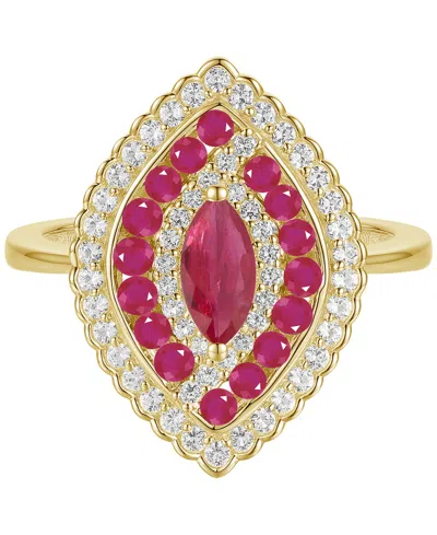 Macy's Sapphire (7/8 Ct. T.w.) & Diamond (1/3 Ct. T.w.) Ring In 14k White Gold (also Available In Ruby & Em In Pink