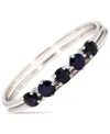 Macy's Sapphire Five Stone Split Shank Band (7/8 Ct. T.w.) In Sterling Silver In Sapphire