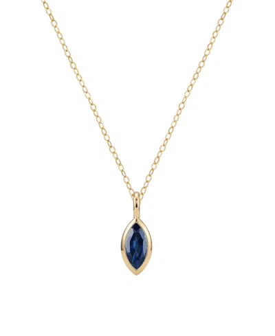 Macy's Sapphire Marquise-cut Pendant Necklace (1/2 Ct. T.w.) In 14k Gold