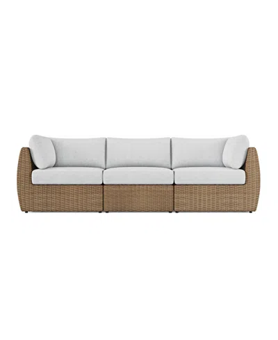 Macy's Sculptura 28" Olefin Outdoor Sofa, Created For  In Brown