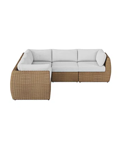 Macy's Sculptura 5-pc. Outdoor Sectional Sofa Set In Brown
