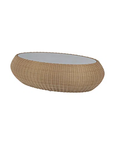 Macy's Sculptura 60" Aluminum Oval Outdoor Coffee Table, Created For  In Brown