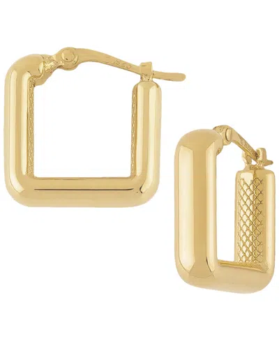Macy's Sculptured Medium V-shaped Hoop Earrings In 14k Yellow Gold