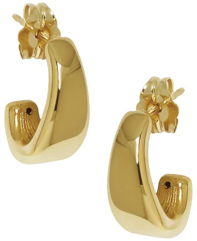 Macy's Sculptured Small J Hoop Earrings In 14k Yellow Gold