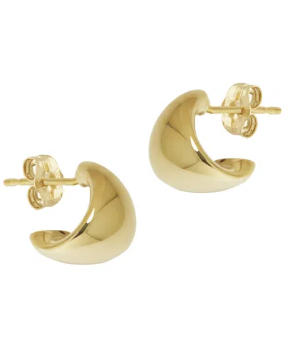 Macy's Sculptured Small Tappered Cuff Hoop Earrings In 14k Yellow Gold