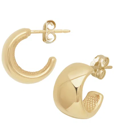 Macy's Sculptured X-small Flat Band Hoop Cuff Earrings In 14k Yellow Gold