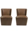 Macy's Seham 2-pc. Faux Leather Dining Chair Set, Created For  In Brown