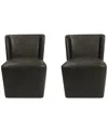 Macy's Seham 2-pc. Faux Leather Dining Chair Set, Created For  In Slate