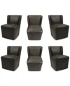 Macy's Seham 6-pc. Faux Leather Dining Chair Set, Created For  In Slate