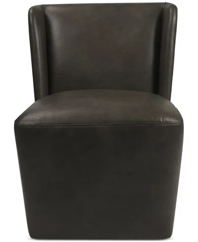 Macy's Seham Faux Leather Dining Chair, Created For  In Slate