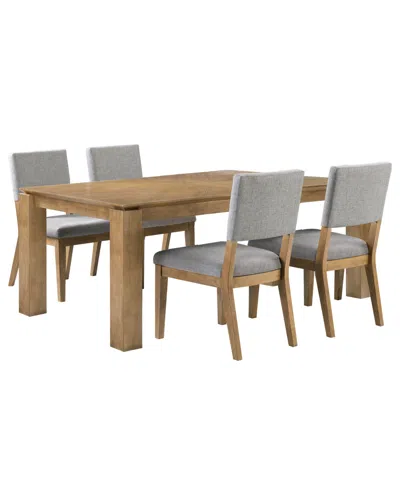 Macy's Selby 5-pc. Dinning Set (1 Dining Table + 4 Chairs) In Gray