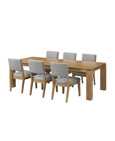 Macy's Selby 7-pc. Dinning Set (1 Dining Table + 6 Chairs) In Gray