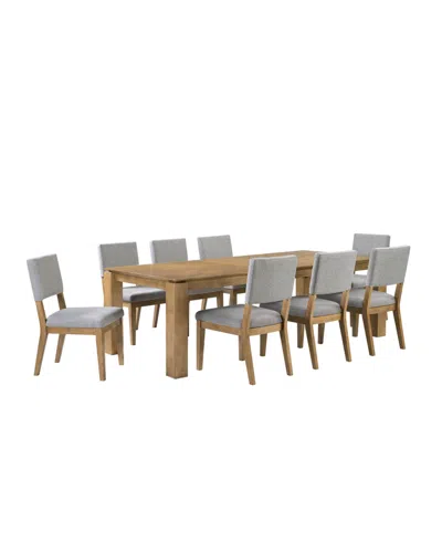 Macy's Selby 9-pc. Dinning Set (1 Dining Table + 8 Chairs) In Gray
