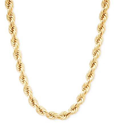 Macy's Semi-solid Glitter Rope Chain 26" Necklace In 14k Gold In Yellow Gold