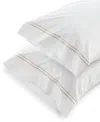 Macy's Sferra Grand Hotel Cotton Pillowcase, King In White,taupe
