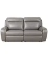 Macy's Sheeler 2-pc. Faux Leather Sectional With 2 Power Motion Chairs In Pewter