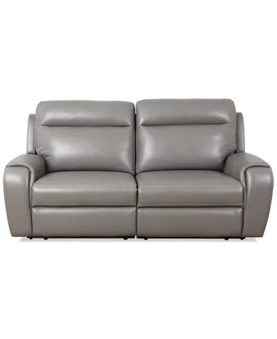 Macy's Sheeler 2-pc. Faux Leather Sectional With 2 Power Motion Chairs In Pewter