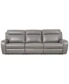 Macy's Sheeler 3-pc. Faux Leather Sectional With 2 Power Motion Chairs In Flax