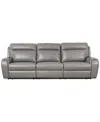 Macy's Sheeler 3-pc. Faux Leather Sectional With 3 Power Motion Chairs In Flax