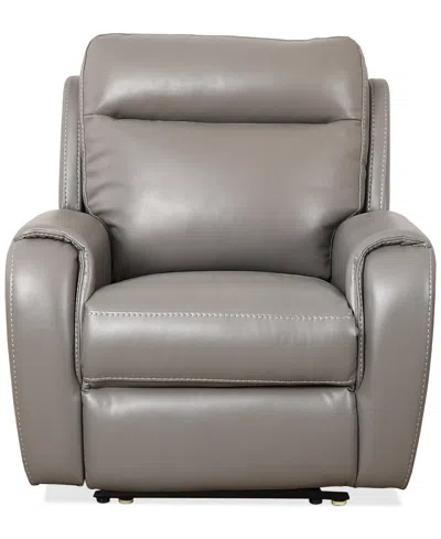 Macy's Sheeler Faux-leather Power Recliner In Pewter