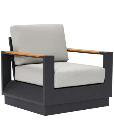 Macy's Sienna 35" Aluminum Outdoor Lounge Chair, Created For  In Gray