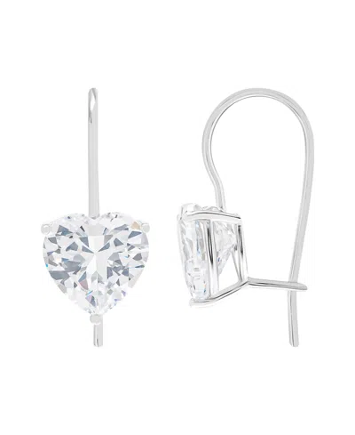 Macy's Silver Plated Brass Cubic Zirconia Heart Drop Earrings