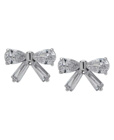 Macy's Silver Plated Cubic Zirconia Bow Stud Earrings