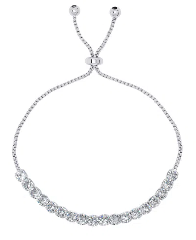 Macy's Silver Plated Cubic Zirconia Tennis Adjustable Bracelet