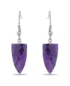 Macy's Silver Plated Multi Genuine Stone Drop Earrings In Amethyst