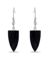 Macy's Silver Plated Multi Genuine Stone Drop Earrings In Onyx