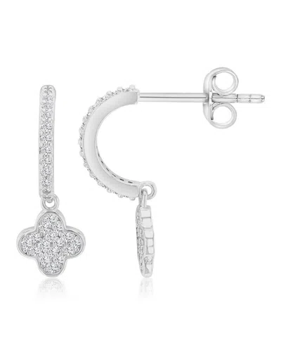 Macy's Silver-plated Clover Dangling J Earrings