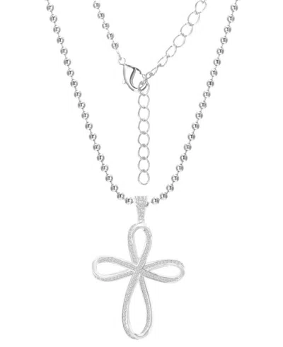 Macy's Silver-plated Cross Bead Chain Necklace