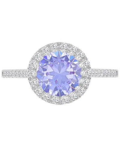 Macy's Silver-plated Lavender Round Bridal Ring