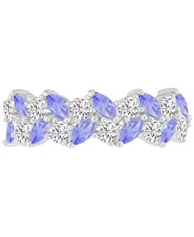 Macy's Silver-plated Marquise Tanzanite Ring In Multi