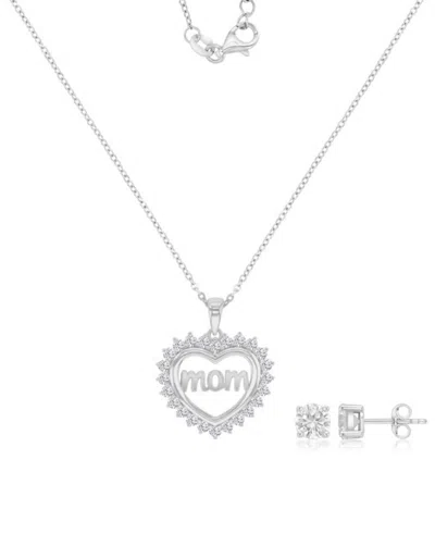 Macy's Silver-plated Mom Heart Jewelry Gift Set