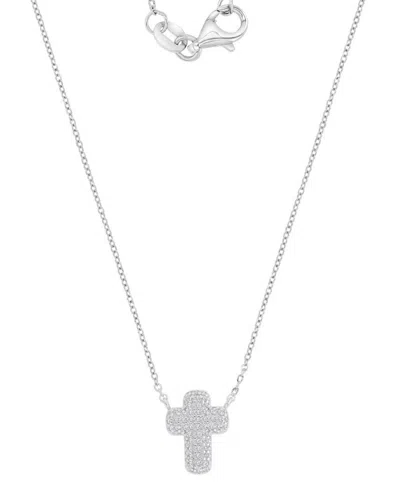 Macy's Silver-plated Pave Cross Charm Necklace
