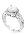 Macy's Simulated Birthstone Cushion Cubic Zirconia Halo Solitaire Ring In Silver Plate In Metallic