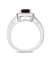 Macy's Simulated Birthstone Cushion Cubic Zirconia Halo Solitaire Ring In Silver Plate In Metallic