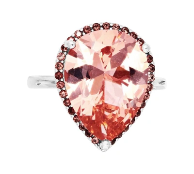 Macy's Simulated Morganite Nano (11 Ct. T.w.) & Smoky Cubic Zirconia Statement Ring In Sterling Silver