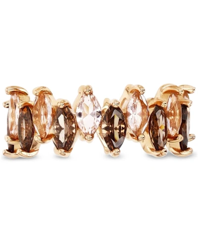 Macy's Simulated Morganite Nano (2-3/8 Ct. T.w.) & Cubic Zirconia Marquise Eternity Band In 14k Rose Gold-p