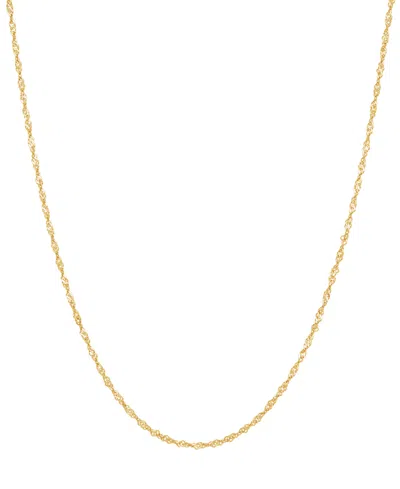 Macy's Singapore Chain 16" Collar Necklace (1-1/3mm) In 14k Gold In Yellow Gold