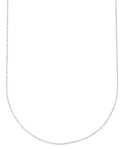 Macy's Singapore Chain 20" Strand Necklace (1-1/3mm) In 14k White Gold