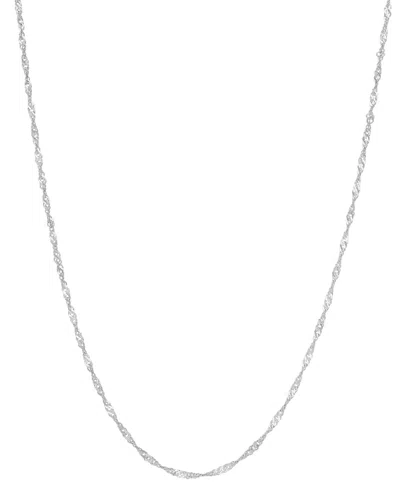 Macy's Singapore Chain 24" Strand Necklace (1-1/3mm) In 14k White Gold