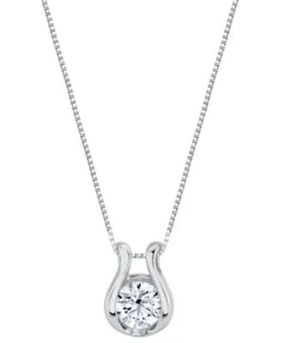 Macy's Sirena Lab Grown Diamond Horseshoe Pendant Necklace 1 2 Ct. T.w. In 14k White Or Yellow Gold